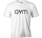 Bodybuilding - GYM with a Bar Beyaz Erkek Tshirt