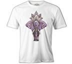 Fil - Mandala Taç Beyaz Erkek Tshirt