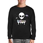 Alien - Believe in Planets Siyah Çocuk Sweatshirt