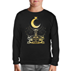 Ay - Kraliçe Siyah Çocuk Sweatshirt