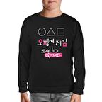 Squid Game - Üçgen Siyah Çocuk Sweatshirt