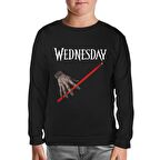 Wednesday Hand Siyah Çocuk Sweatshirt