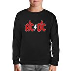 AC DC - Demon Fire Logo Siyah Çocuk Sweatshirt