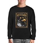 Crow with a Hat Siyah Çocuk Sweatshirt