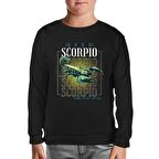 Born Scorpio Siyah Çocuk Sweatshirt