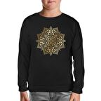 Golden Mandala  Siyah Çocuk Sweatshirt