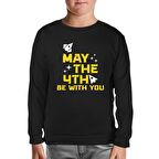 May the Fourth with Ships and Stars Siyah Çocuk Sweatshirt