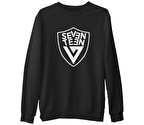 Seventeen - Logo Arma Siyah Erkek Kalın Sweatshirt