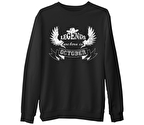 Legends Born in October - Hat Siyah Erkek Kalın Sweatshirt