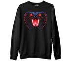 Yılan  Siyah Erkek Kalın Sweatshirt