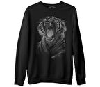 Roar - Kaplan Siyah Erkek Kalın Sweatshirt