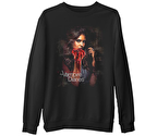 Vampire Diaries  Siyah Erkek Kalın Sweatshirt