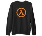 Half Life - Logo  Siyah Erkek Kalın Sweatshirt