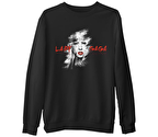 Lady Gaga - Face  Siyah Erkek Kalın Sweatshirt