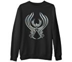 Assassins Creed Wings  Siyah Erkek Kalın Sweatshirt