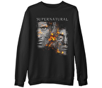 Supernatural - Winchester  Siyah Erkek Kalın Sweatshirt