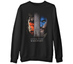 Warcraft - Two Worlds One Home  Siyah Erkek Kalın Sweatshirt