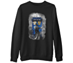 Doctor Who - Tardis  Siyah Erkek Kalın Sweatshirt