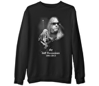 Jeff Hanneman - RIP  Siyah Erkek Kalın Sweatshirt
