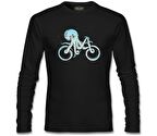 Hayvan - Ahtapot Bisiklet Siyah Erkek Sweatshirt