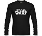 Star Wars - Logo Metalik Siyah Erkek Sweatshirt