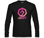 GOT7 - Logo Star Siyah Erkek Sweatshirt