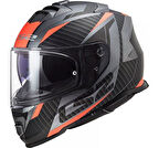 LS2 STORM RACER MAT TITANIUM-TURUNCU KASK KASK