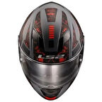 LS2 STREAM EVO TECT MAT GRI KIRMIZI KAPALI KASK