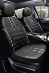 Hyundai İx-35 Suv 2010 -2000 Aracınıza Uyumlu Koltuk Kılıfı Luxe Deri Siyah Beyaz