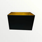 Levaillant Siyah İçi Gold Kaplama Dikdörtgen Lambader Şapka – 40 cm Uzun Kenar / 22 cm Kısa Kenar / 25 cm Yükseklik