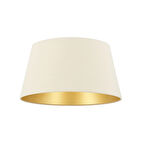 Levaillant Krem-Gold Konik Abajur Şapka – Zarif ve Sıcak Işık Etkisi, Üst 35 cm / Alt 40 cm Çap