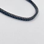 Onix Taşlı Siyah Rodajlı Su Yolu Gümüş Bileklik - 3MM - LVRBLK06