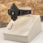 Rosegold Özel Üretim Elmas Modeli Gümüş Bileklik