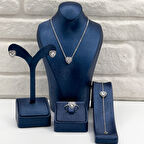 Zirkon Taşlı 4'lü Gümüş Set Takım