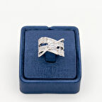 Baget Taşlı Sarmal Gümüş Yüzük