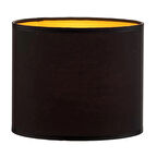 Levaillant Siyah Abajur Şapka & Başlık - İçi Gold Kaplama, 20 cm Çap, 18 cm Yükseklik - Özel Üretim & Kusursuz İşçilik