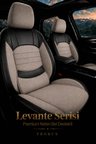 Ford Focus Sedan 2011-2018 Uyumlu Levante Serisi Bel Destekli Keten Bej Siyah Koltuk Kılıfı