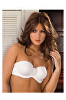 Straplez Sütyen (beyaz) Desteksiz Dolgusuz Boş Kap Lejardin7035