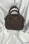 TOTE BAG Çanta, Fermuaralı, Elde ve Omuz Askılı, Kahverengi