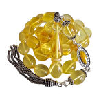 Gümüş Püsküllü Orjinal Damla Kehribar Tesbih Lt1274