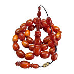 Bedir Ala Usta İşçilikli Halkalı İmame Sıkma Kehribar Tesbih Lt1356