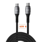 Juo 60W USB Type-C to Type-C Örgülü PD Hızlı Şarj ve Data Kablosu 2 Metre