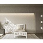 Lrya Modern İnci Beyaz Tek Kişilik Karyola 120x200