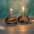 impeRiums Ocean Black Dekoratif Kandil Mum 2'li Set