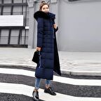 Barbora Günlük Kışlık Tam Boy Şişme Kadın Mont bt180lacivert