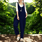 Yazlık Salopet Şık Keten Tulum