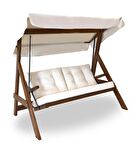 Paris 2000 Krem Ahşap Salıncak dış mekan, bahçe, balkon ve teras salıncağı