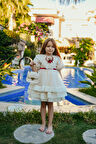 Özel Tasarım, Dantel Detaylı, Çanta Aksesuarlı, Kat Kat Etekli Kız Çocuk Elbise_M2408