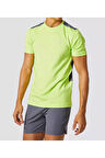 Neon Yeşil Performans T-shirt Sırt Mesh Panel Detaylı