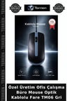 Özel Üretim Ofis Çalışma Büro Mouse Optik Kablolu Fare TM06 Gri